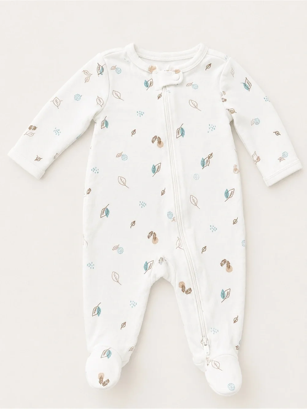 Carter’s - Double Zipper Sleeper W/ Leaves Print (Cotton) - 3M